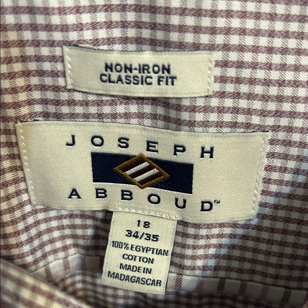 Joseph Abboud Black and White Gingham Dress Shirt - Picture 2 of 2